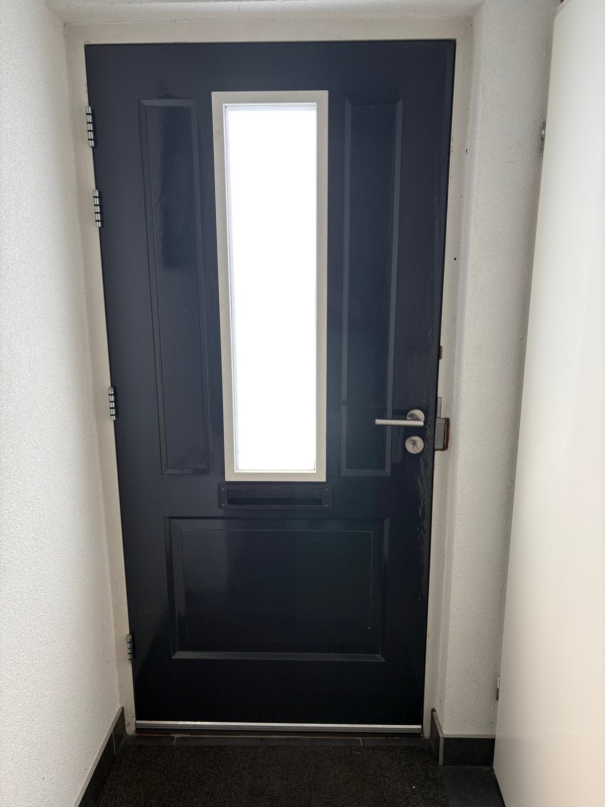 Antraciet grijze voordeur met melkglas en 3-puntssluiting, Doe-het-zelf en Verbouw, Deuren en Horren, Ophalen, Gebruikt, 80 tot 100 cm