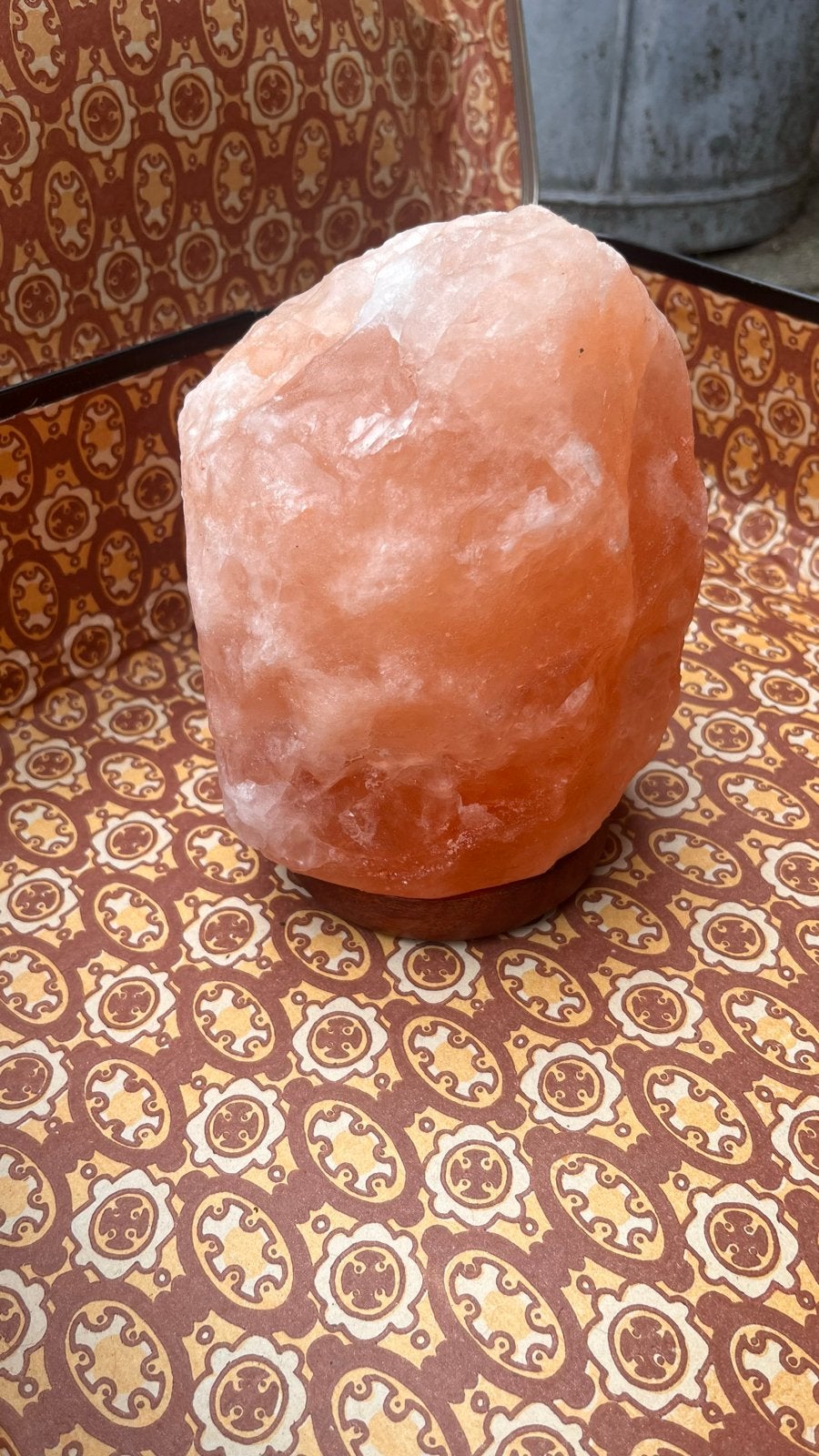 Zoutlamp - Himalaya Zoutsteen Lamp, Gebruikt, Natuurlijk materiaal, Ophalen of Verzenden, Oranje