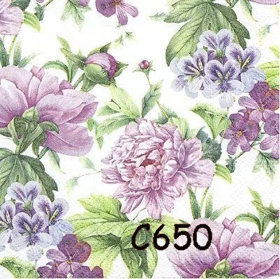 Servetten decoupage/bullet journal – pioenrozen C650, Verzenden, Nieuw