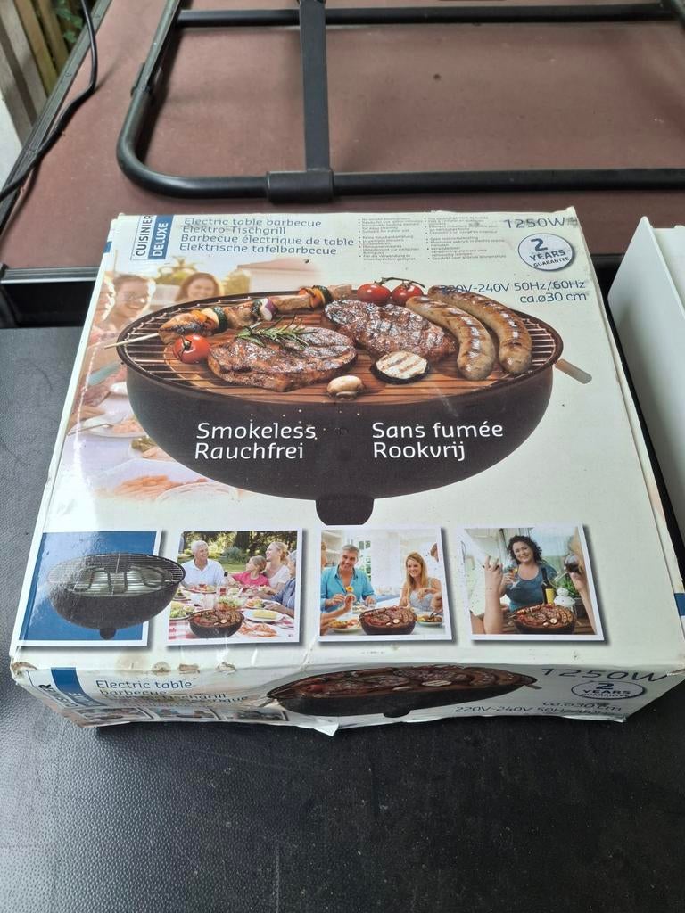 Cuisinier Deluxe Elektrische Tafelbarbecue 1250W, Ophalen, Gebruikt, Cuisinier Deluxe