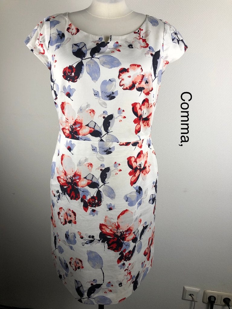 Comma,  Jurk  (mt: 42) 17,6/8727, Kleding | Dames, Jurken, Blauw, Maat 42/44 (L), Ophalen of Verzenden, Boven de knie