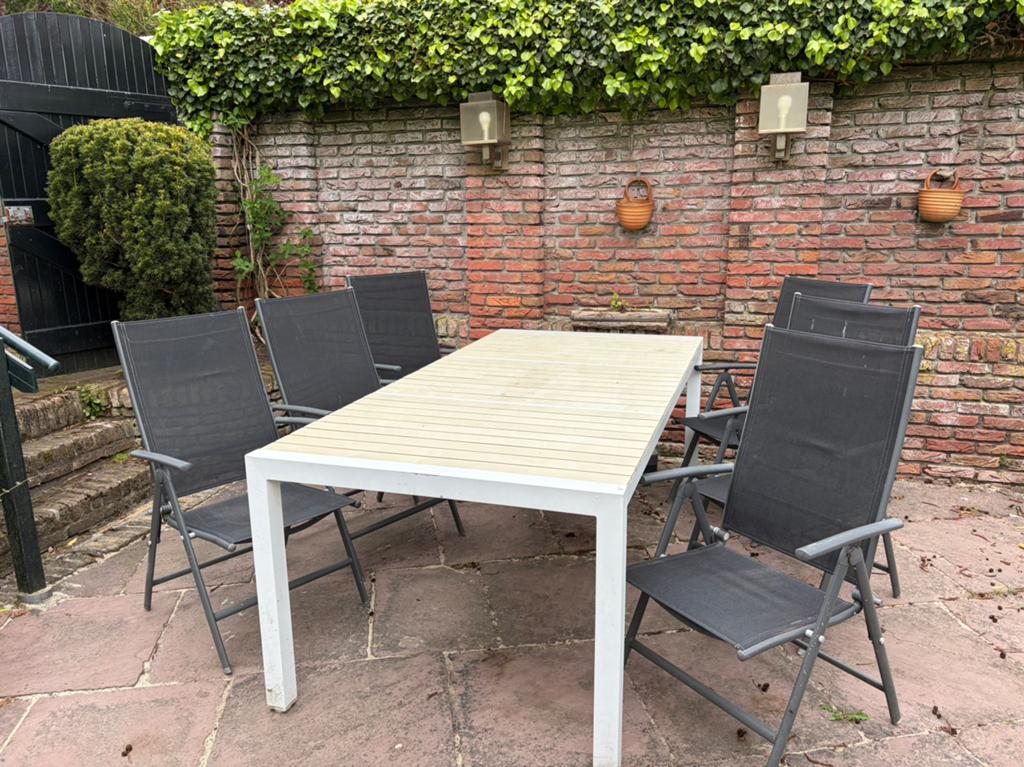 Tuinset met 6 stoelen, Ophalen, Gebruikt