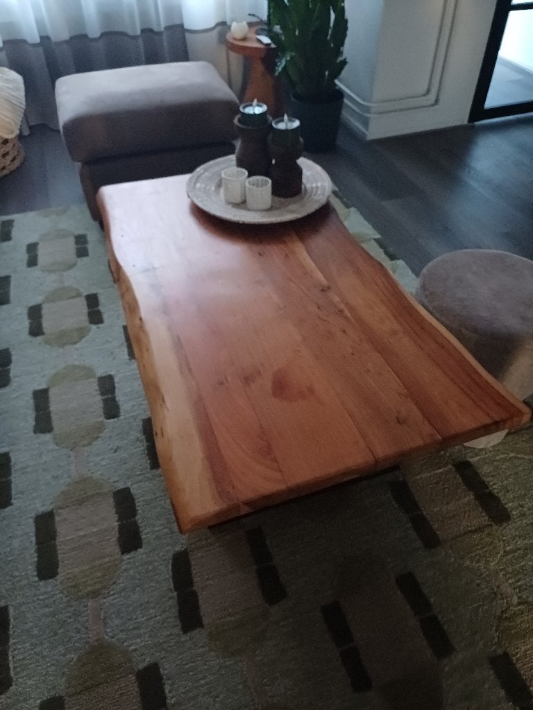 Boomstam houten tafel, Ophalen, Gebruikt, 50 tot 100 cm, 150 tot 200 cm