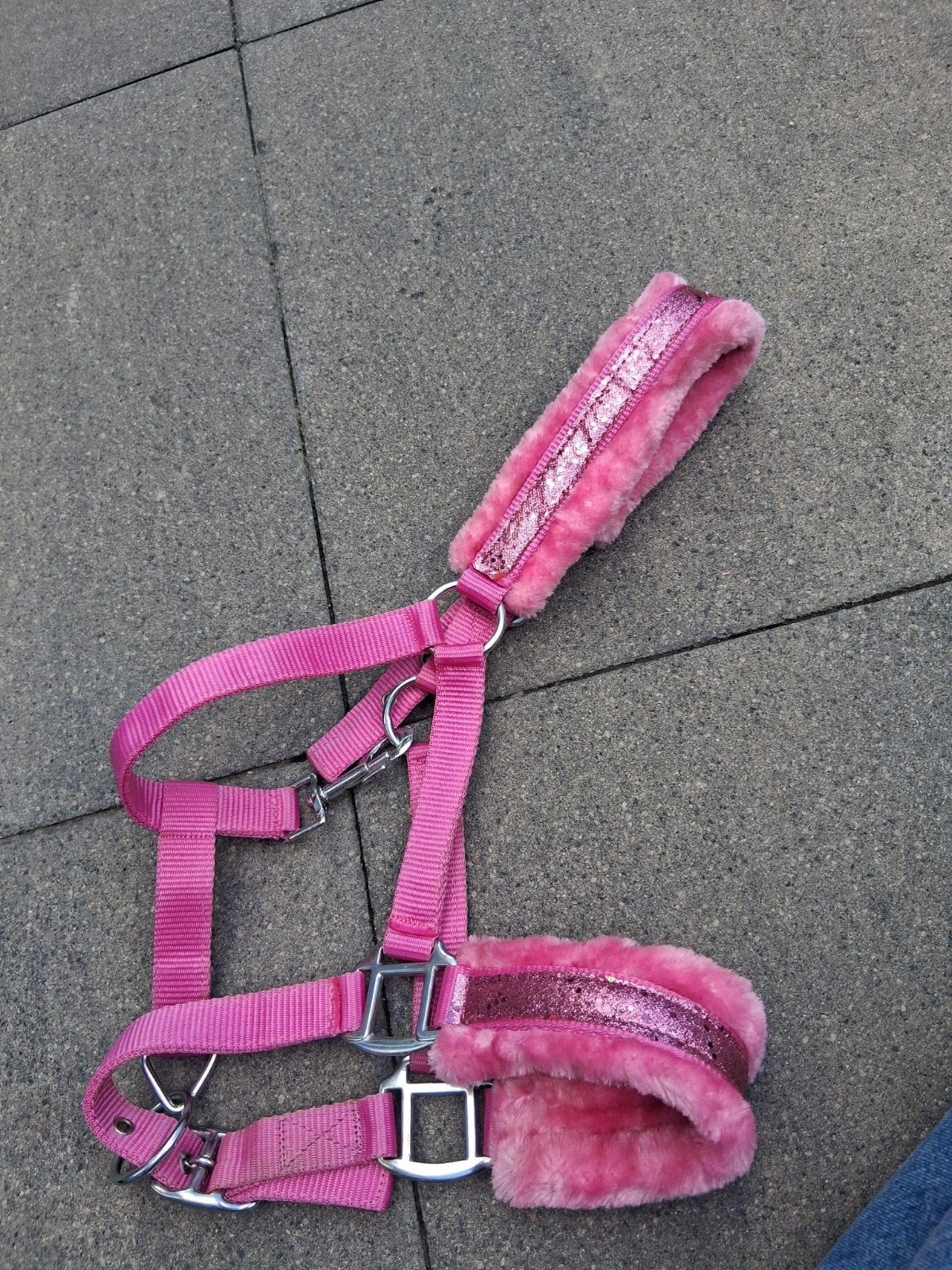 Roze glitter bond halster maat pony, Dieren en Toebehoren, Paarden en Pony's | Hoofdstellen en Tuigage, Ophalen, Zo goed als nieuw