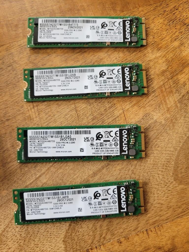 Lenovo 480GB SATA 6GB/s m.2 2280, Ophalen, Intern, 480GB, Nieuw