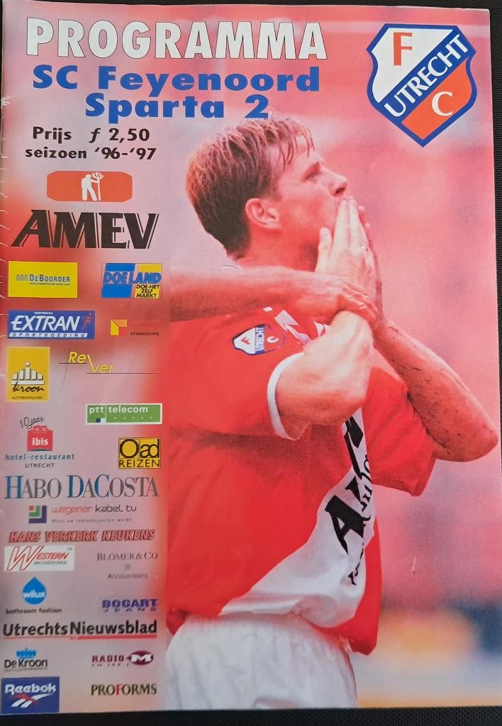 FC Utrecht - SC Feyenoord / Sparta 2  1996/1997 KNVB Beker, Ophalen of Verzenden, Zo goed als nieuw, F.C. Utrecht, Boek of Tijdschrift