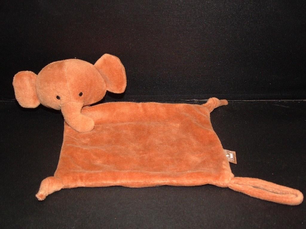 JOLLEIN OLIFANT KNUFFELDOEKJE VELOURS BRUIN MET OP 1, Overige merken, Overige karakters, Ophalen of Verzenden, Zo goed als nieuw