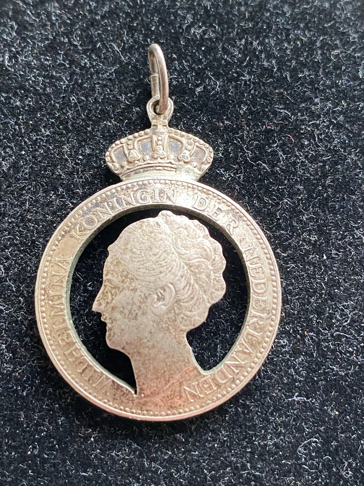 Zilveren hanger van Wilhelmina munt 1938, Ophalen of Verzenden, Gebruikt, Zilver