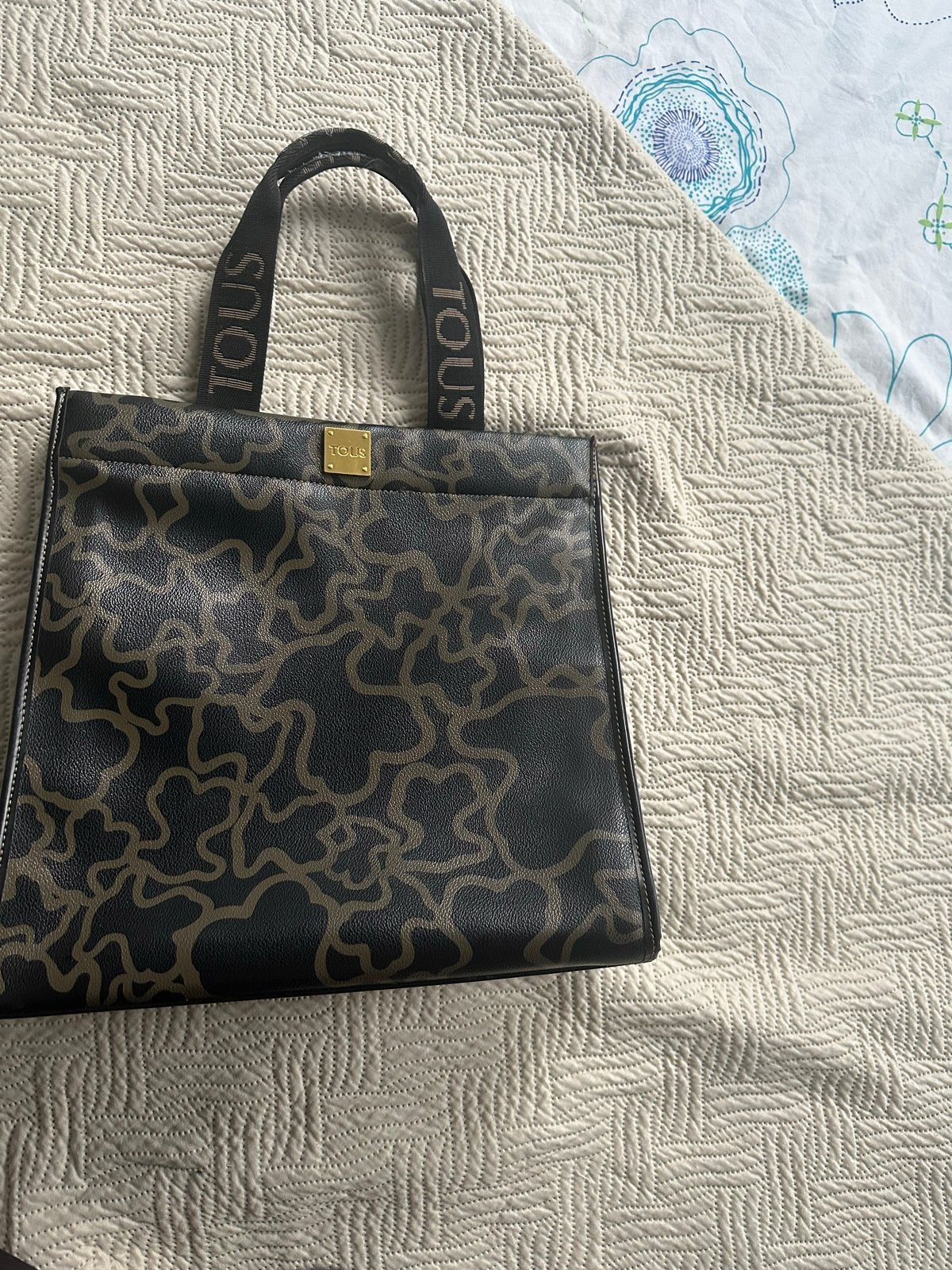 TOUS Shopper Tas met Monogram Patroon - Gebruikt, Ophalen of Verzenden, Gebruikt, Zwart, Shopper
