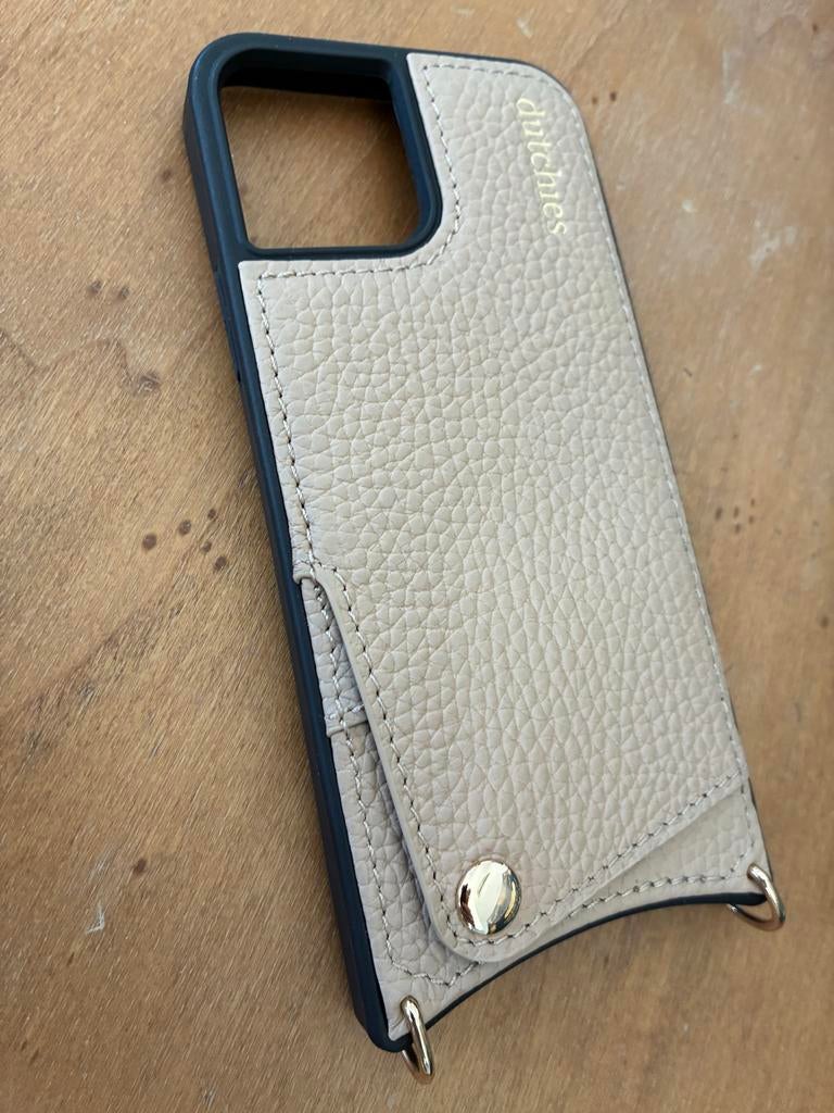 Dutchies iPhone 12/12pro Hoesje met Kaarthouder - Beige, Pasjeshouder, Dutchies, Hoesje of Tasje, Ophalen of Verzenden