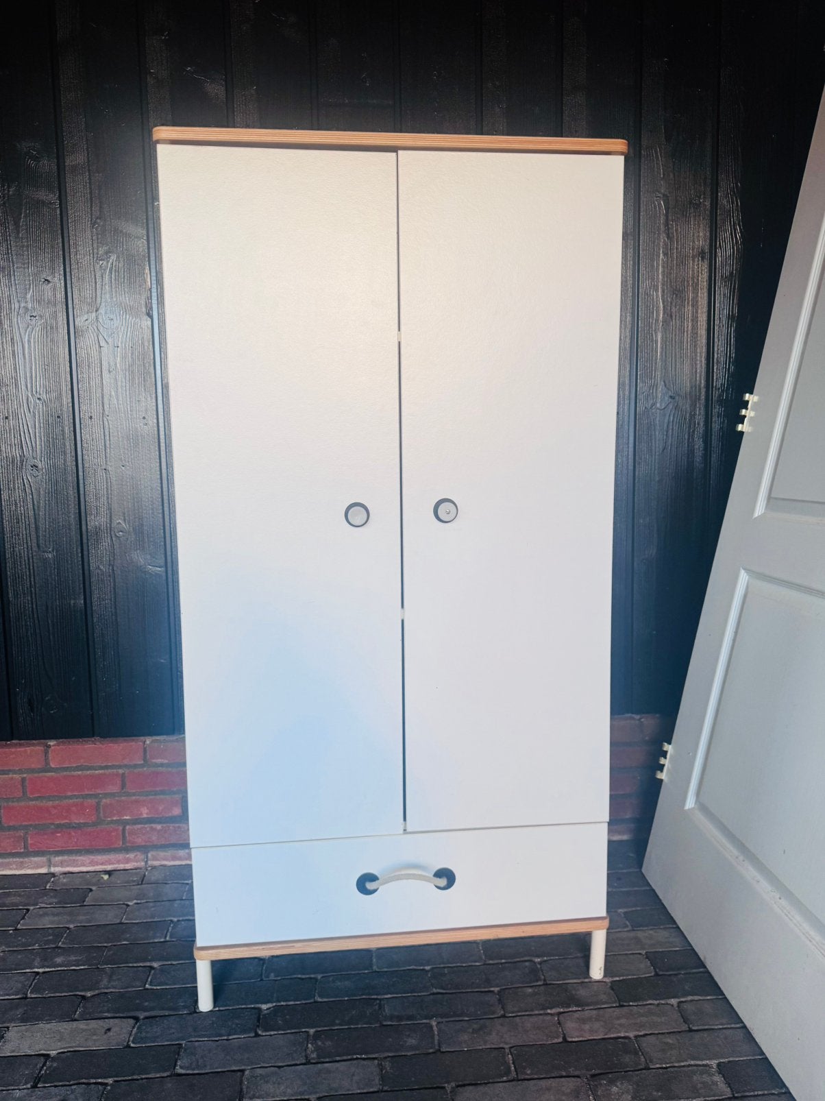 IKEA witte kinderkamer kleding kast met planken en lade, Ophalen, 50 tot 70 cm, 105 cm of meer, Zo goed als nieuw