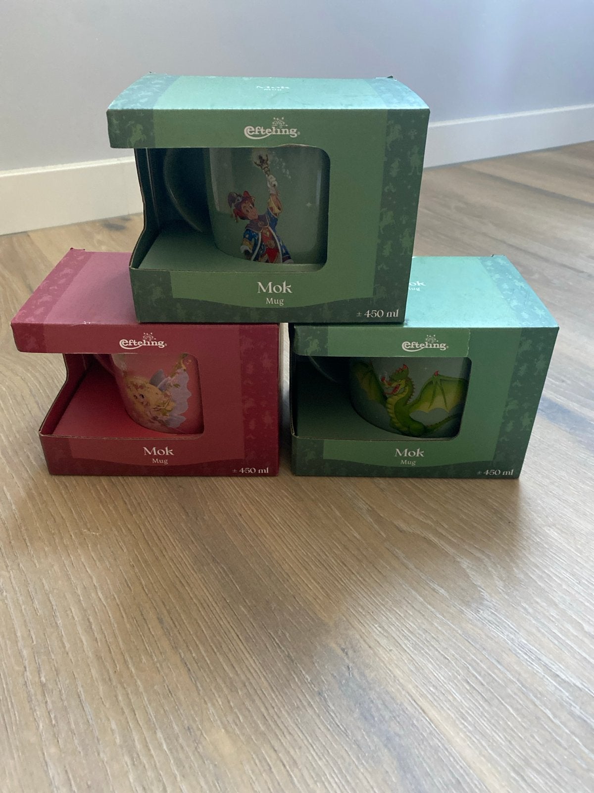 Efteling mokken - Nieuw in doos - 3 stuks, Verzamelen, Efteling, Ophalen of Verzenden, Nieuw, Gebruiksvoorwerp