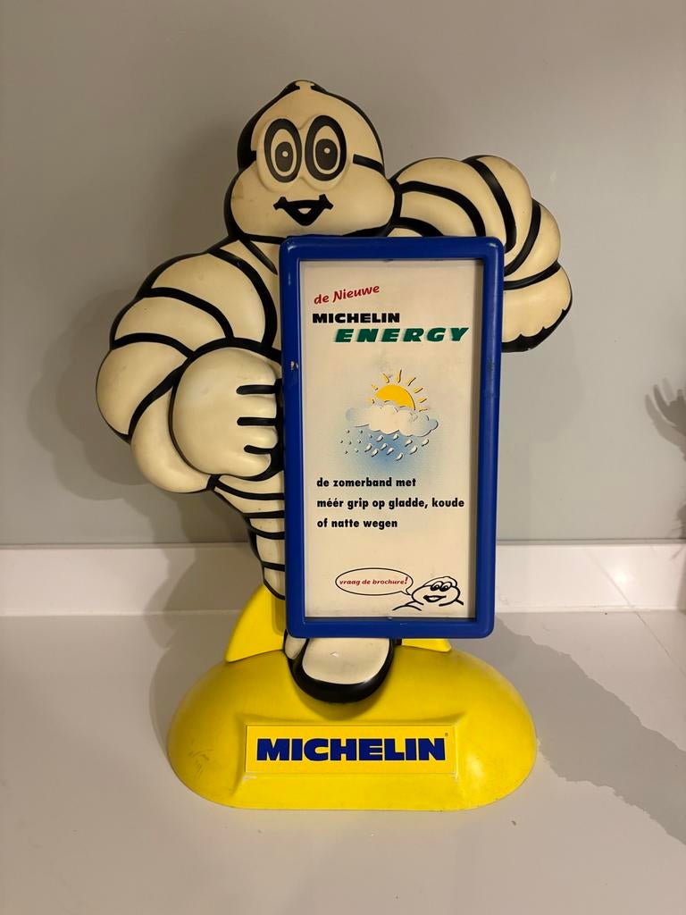 Zeldzaam Michelin Bibendum Reclamebord Jaren '80, Verzamelen, Merken en Reclamevoorwerpen, Zo goed als nieuw, Reclamebord, Verzenden