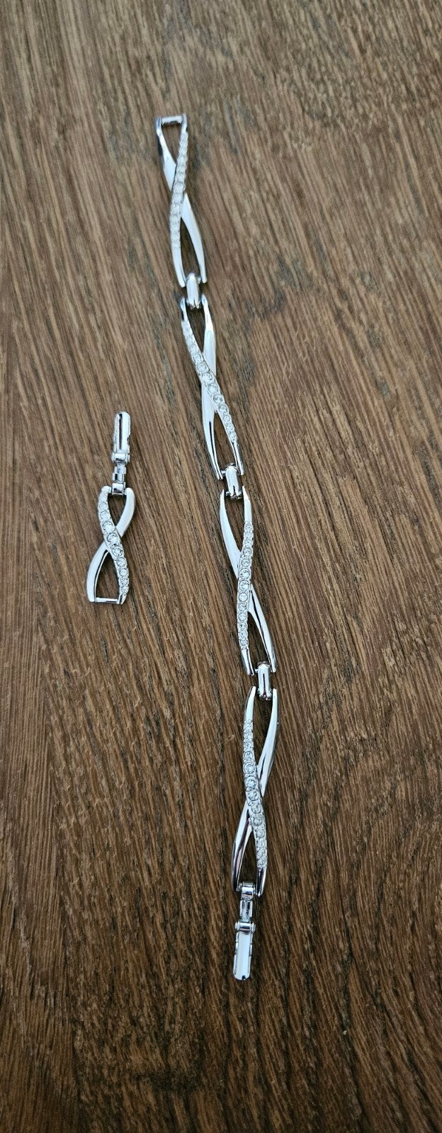 Swarovski Armband met Infinity Hanger - Zilver, Met kristal, Overige materialen, Ophalen of Verzenden, Zo goed als nieuw