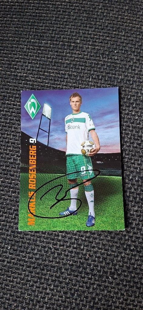 Spelerskaart met handtekening Markus Rosenberg Werder Bremen, Ophalen of Verzenden, Nieuw, Buitenlandse clubs, Spelerskaart