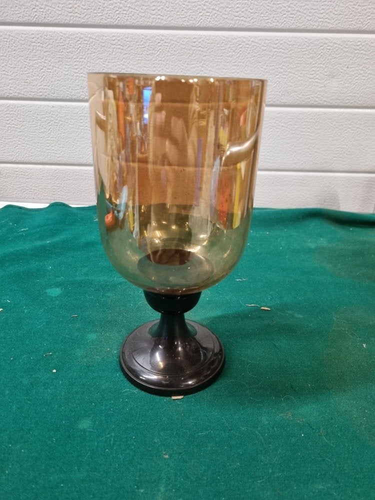 kandelaar glas metaal goud tinten, Ophalen of Verzenden, 'T Olde Gre-j, Info@toldegrej.nl, Endepoelstraat 20f Didam