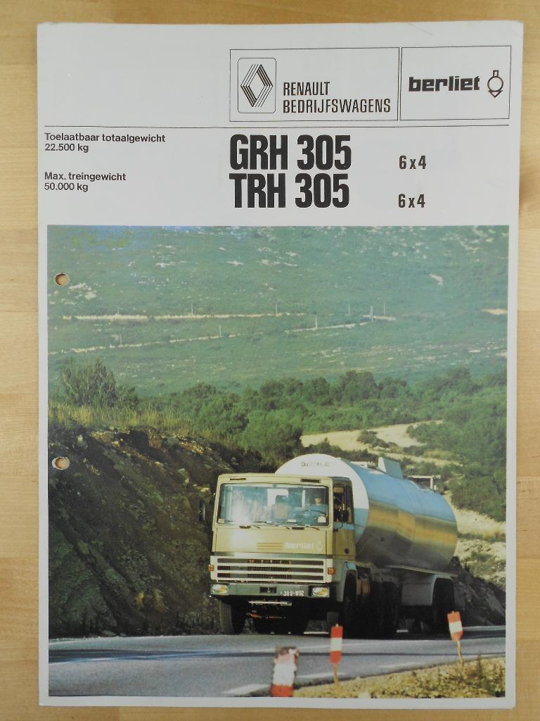 Berliet 1978 GR GRH TR TRH 305 Brochure, Berliet, Ophalen of Verzenden, Zo goed als nieuw, Overige merken