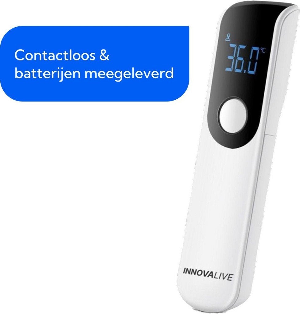 InnovaLive contactloze infrarood koortsthermometer, Lichaamsthermometer, Verzenden, Digitaal display, Zo goed als nieuw