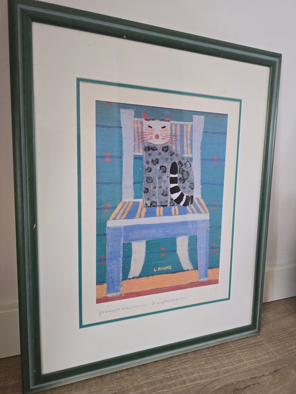 Vintage lithografie Il Compleanno di Licia by Laura Fiume, Ophalen of Verzenden, Dieren en Natuur