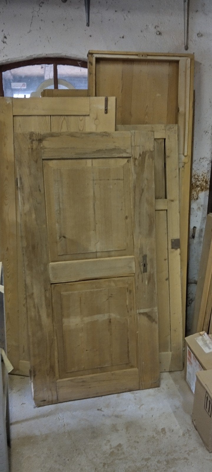 Antieke massieve geloogd grenen, Doe-het-zelf en Verbouw, Minder dan 25 mm, Grenen, Ophalen of Verzenden, Plank