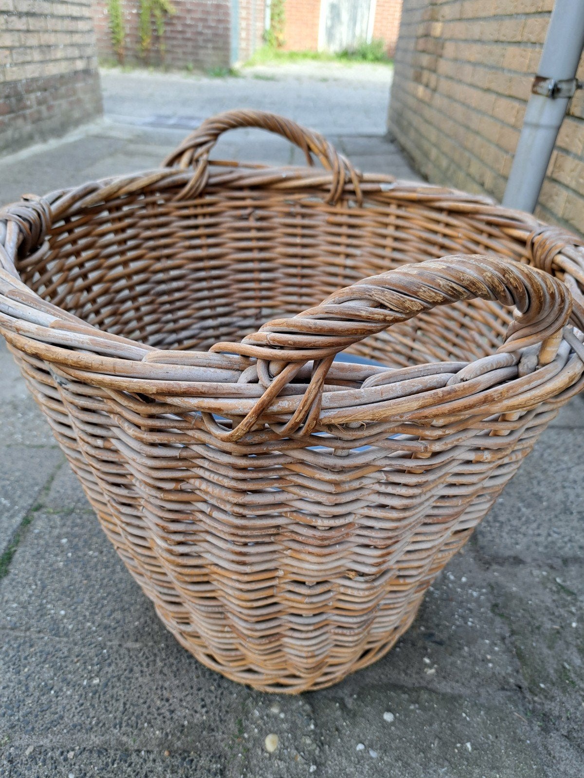 bollenmand, wilgentenen groot, Ophalen, Gebruikt, Gevlochten, Mand
