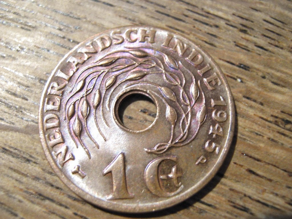 Bevrijd Nederlands Indie 1 Cent 1945p, WW2 #970, Postzegels en Munten, Munten | Azië, Losse munt, Zuidoost-Azië, Ophalen of Verzenden