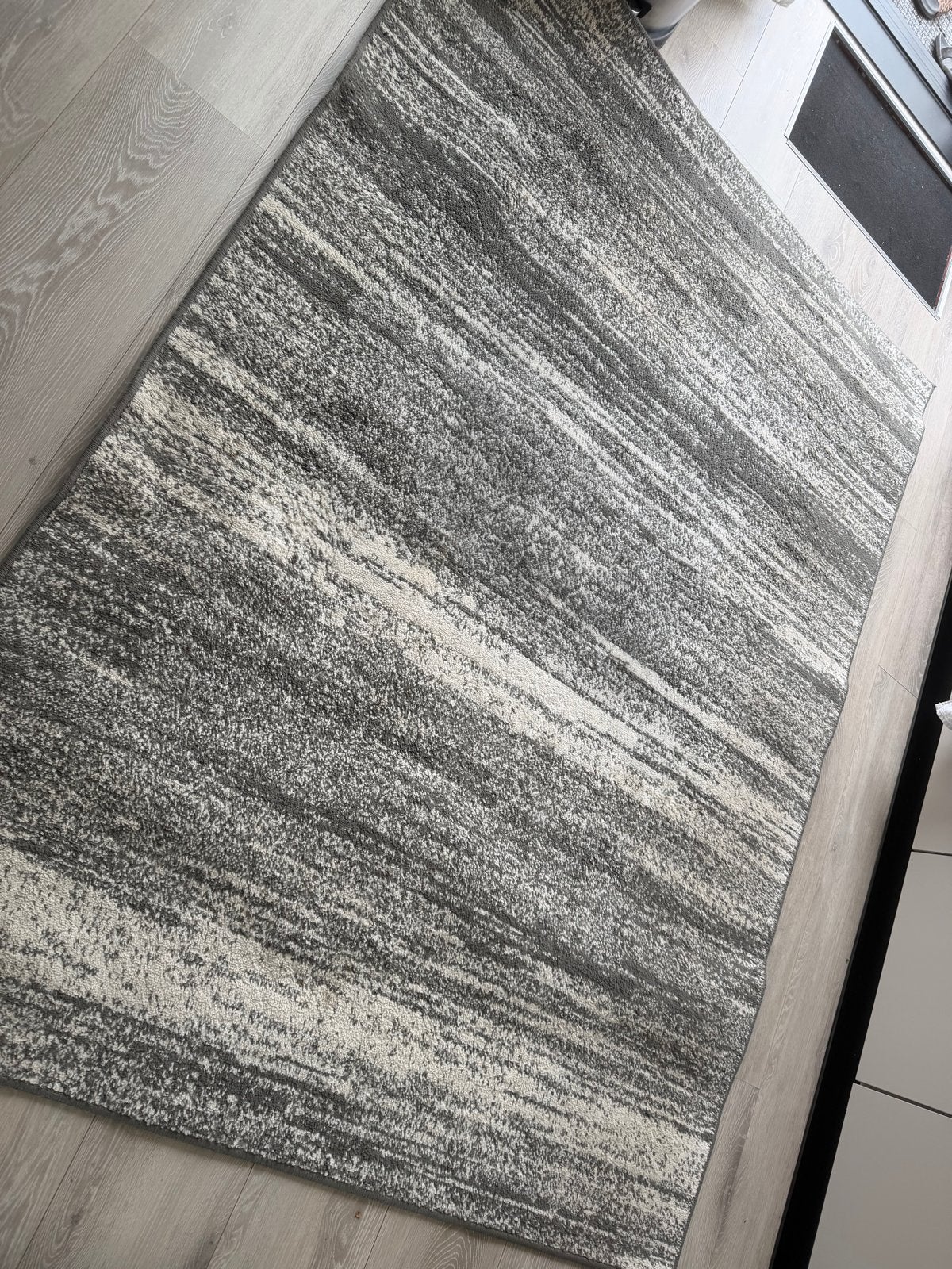 Modern Ambiance Tapijt Grijs/Wit 160x220 cm, Huis en Inrichting, Stoffering | Tapijten en Kleden, Ophalen, Gebruikt, 150 tot 200 cm