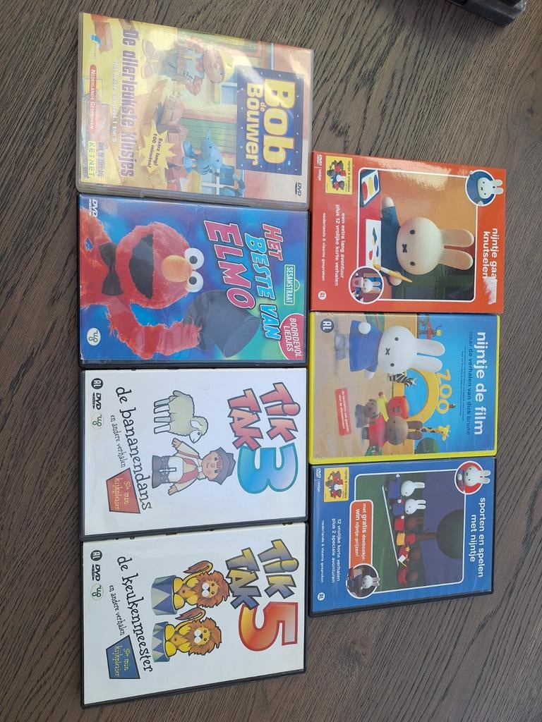 Nijntje Tik Tak Bob de Bouwer en Elmo dvd, Alle leeftijden, Ophalen of Verzenden, Zo goed als nieuw