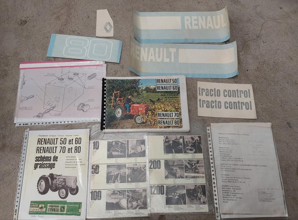 Renault smalspoortractor R80: Werkplaatshandboek & Stickers, Ophalen of Verzenden