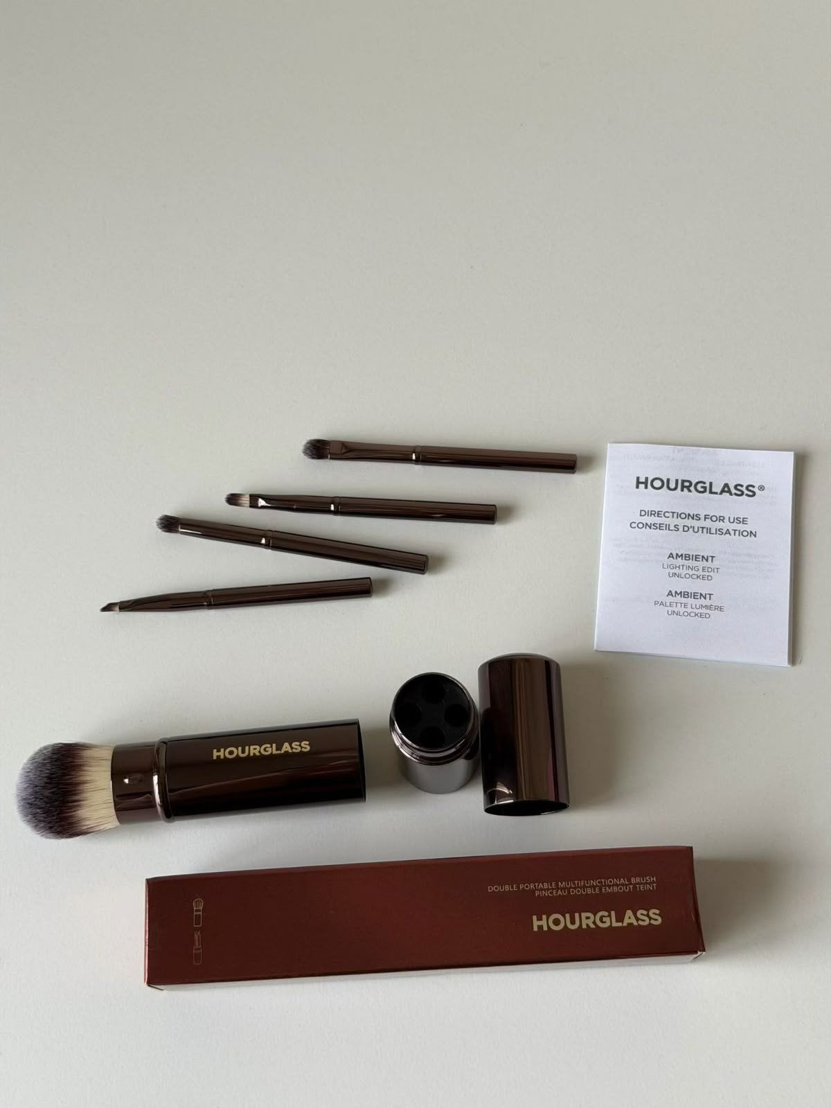 Nieuwe Hourglass make-up kwastenset, Bruin, Gehele gezicht, Nieuw, Ophalen of Verzenden