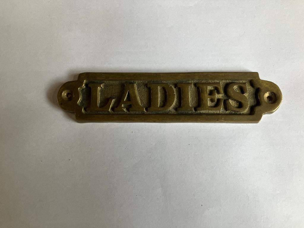 koper ladies dames toilet plaquette messing, Antiek en Kunst, Antiek | Koper en Brons, Ophalen of Verzenden