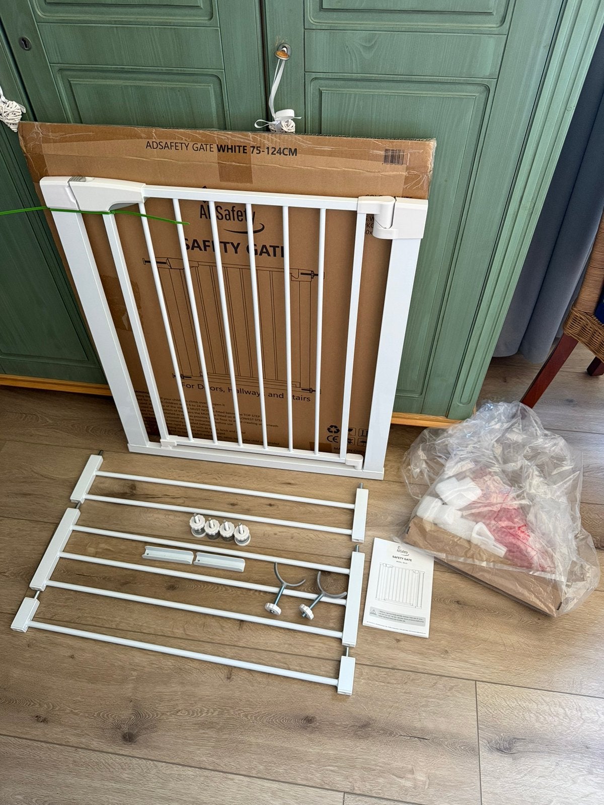 Traphekje Wit 75 - 124 cm, Kinderen en Baby's, Traphekjes, Ophalen, Aluminium, Zo goed als nieuw, 115 cm of meer