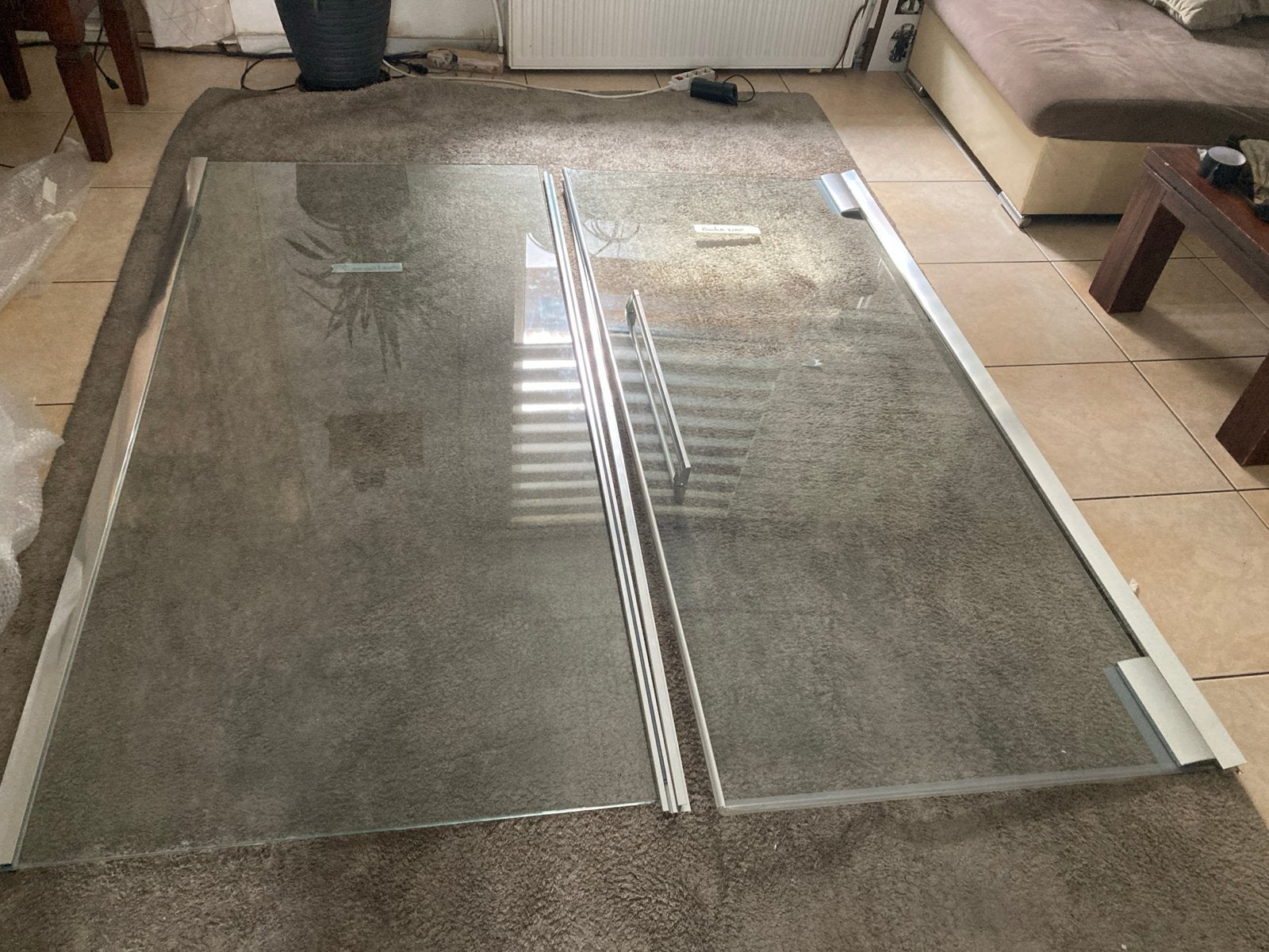 Douchedeur van glas, zo goed als nieuw, Huis en Inrichting, Ophalen, Zo goed als nieuw, Met douche