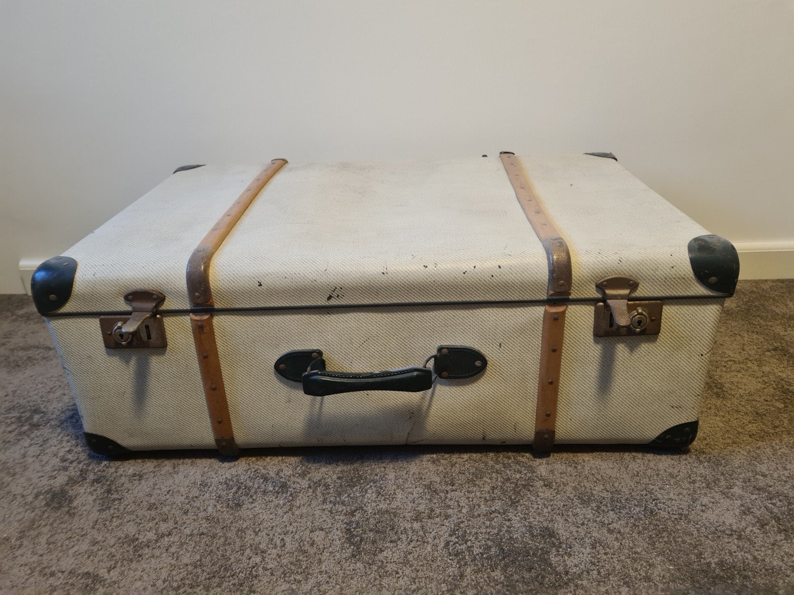Vintage Koffer - Authentieke Reiskoffer met Slot, Overige materialen, Gebruikt, 45 tot 55 cm, Slot