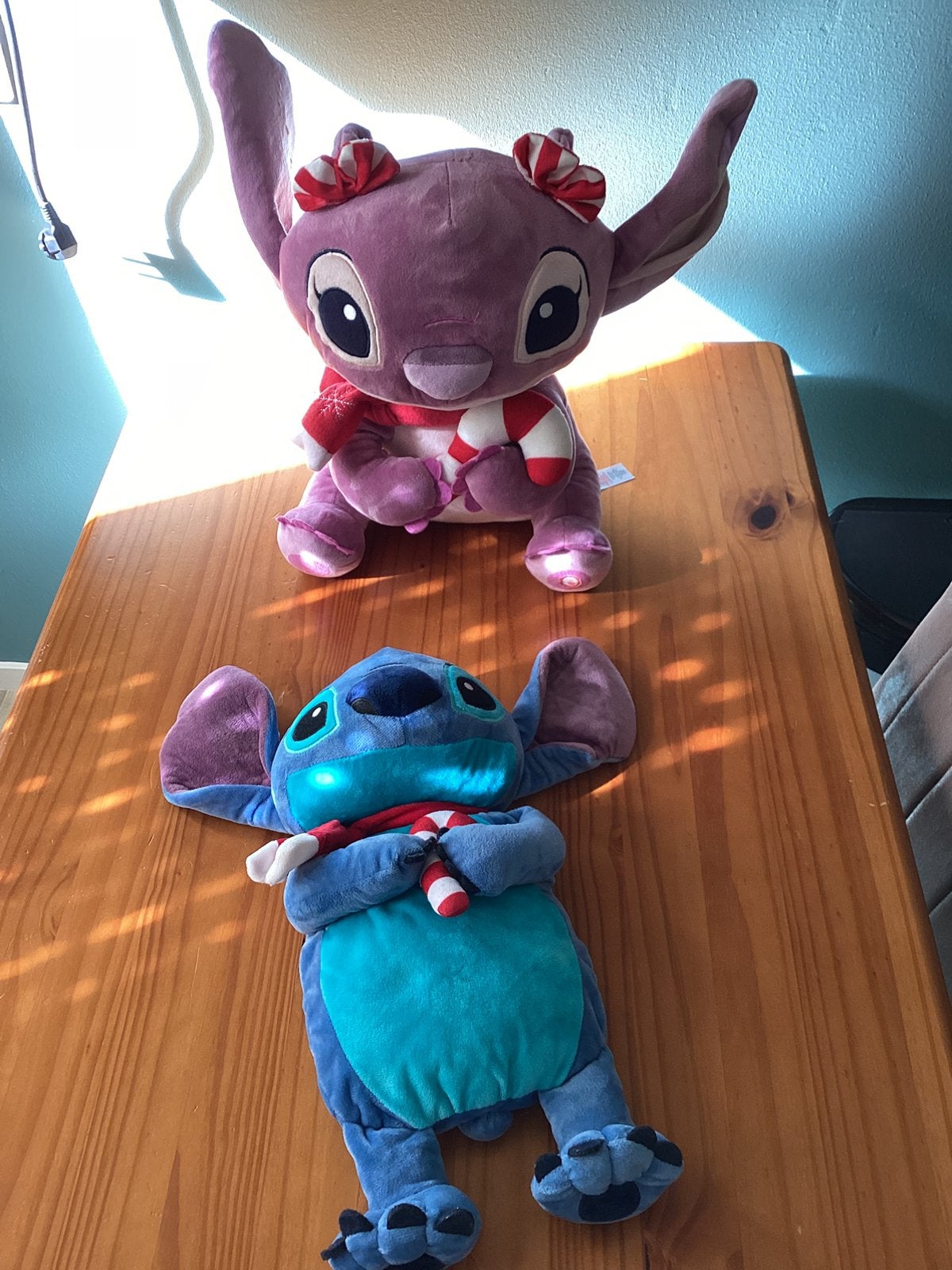 Stitch en Angel Kerst Knuffels,Zie Foto’s., Ophalen, Overige figuren, Zo goed als nieuw, Knuffel