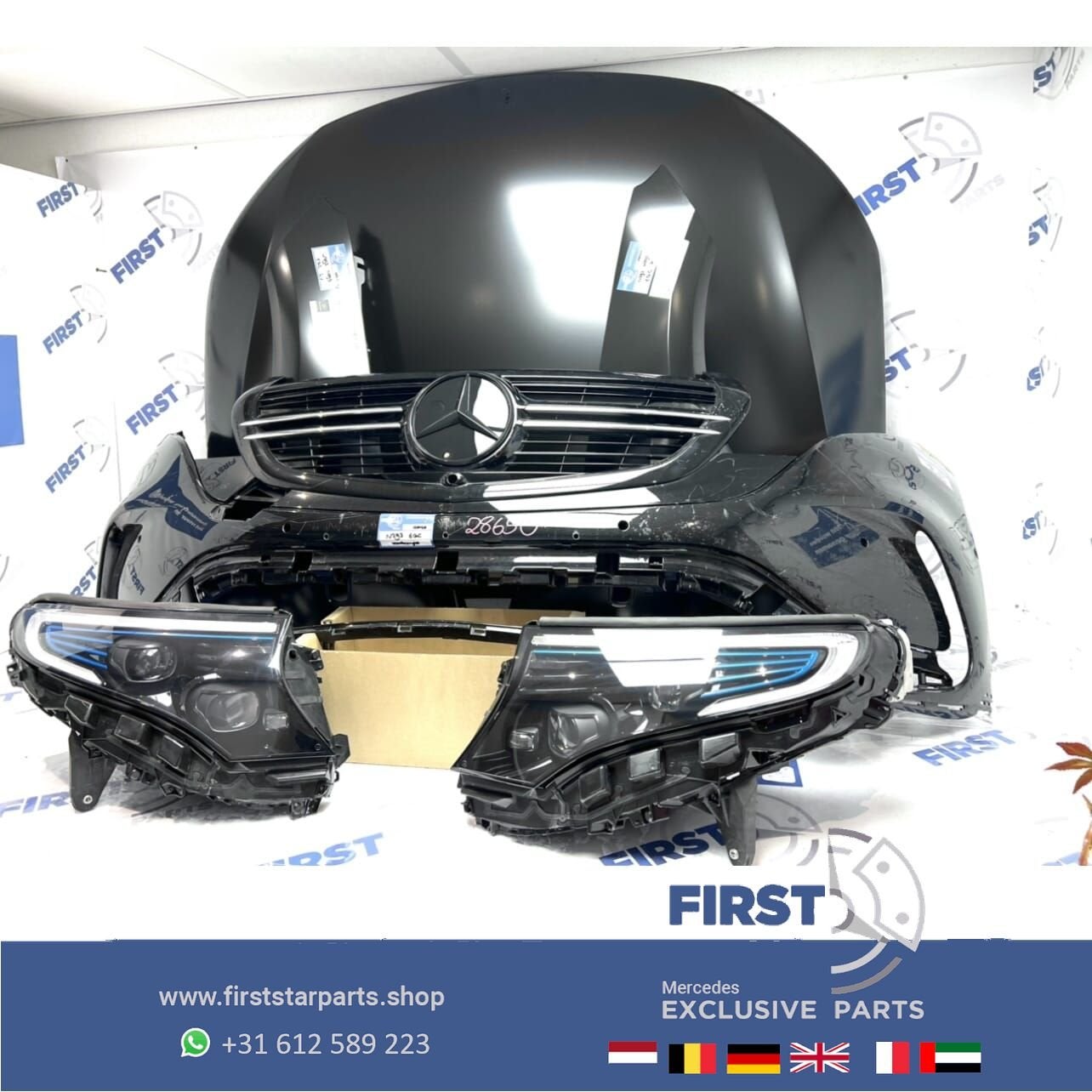 2023 W293 N293 EQC AMG VOORKOP ZWART ORIGINEEL FRONT Mercede, Gebruikt, -, Voor, Ophalen of Verzenden