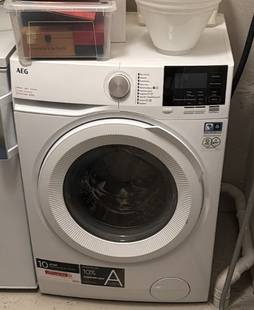 AEG 7000 Series was-droogcombinatie 8/5 kg – 2 jaar oud, 6 tot 8 kg, Ophalen, Zo goed als nieuw, 85 tot 90 cm