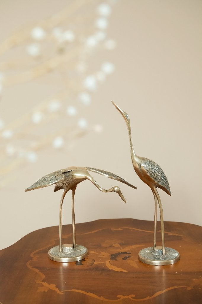 Vintage messing kraanvogels set van 2, Ophalen of Verzenden