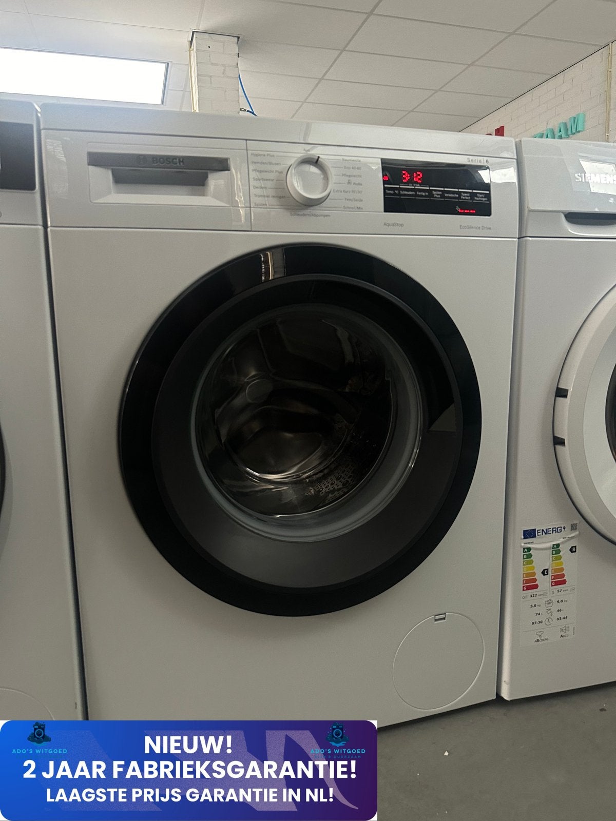 BOSCH SERIE 6 8KG WASMACHINE ONDERBOUWBAAR SpeedPerfect, 1200 tot 1600 toeren, Minder dan 85 cm, Info@adoswitgoed.nl, Ophalen of Verzenden