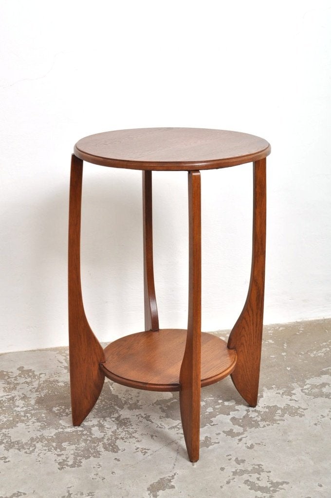 Art deco eiken side table bijzettafel tafel jaren 20, Huis en Inrichting, Tafels | Sidetables, Gebruikt, Minder dan 50 cm, Ophalen of Verzenden