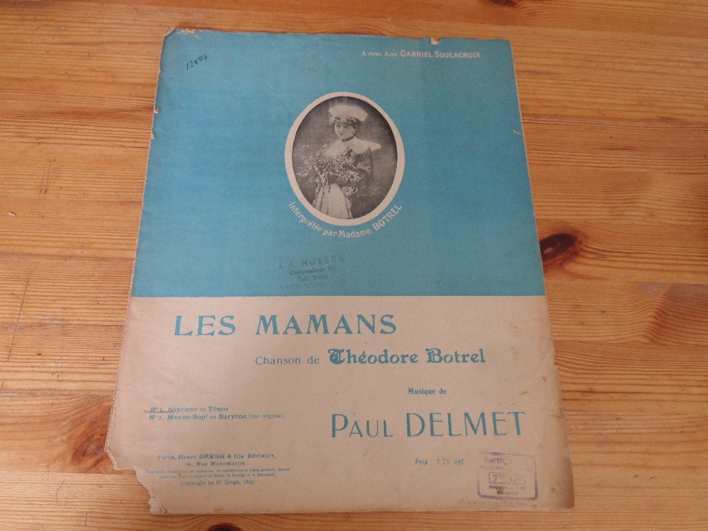 Les mamans - delmet / botrel, Zang, Gebruikt, Ophalen of Verzenden, Artiest of Componist