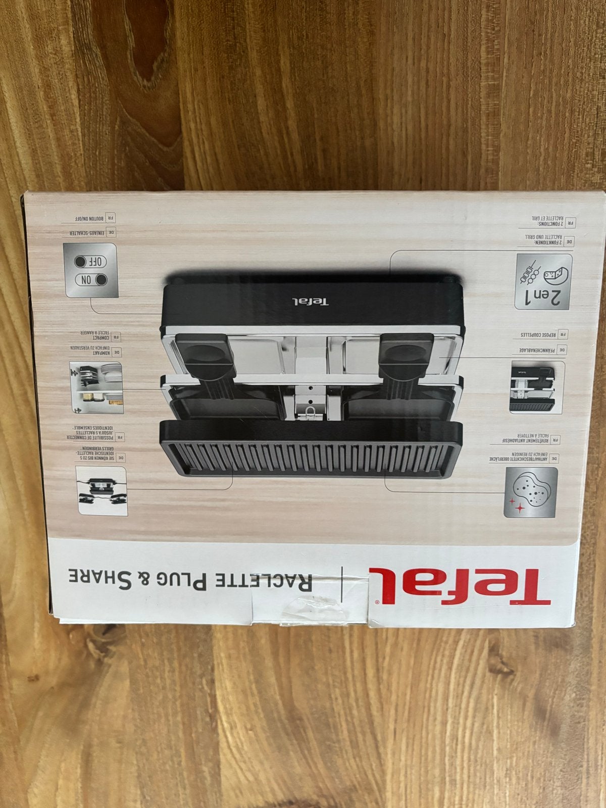 Tefal Raclette Plug & Share - 1x gebruikt, Huis en Inrichting, Overige typen, Ophalen of Verzenden, Zo goed als nieuw, Zwart