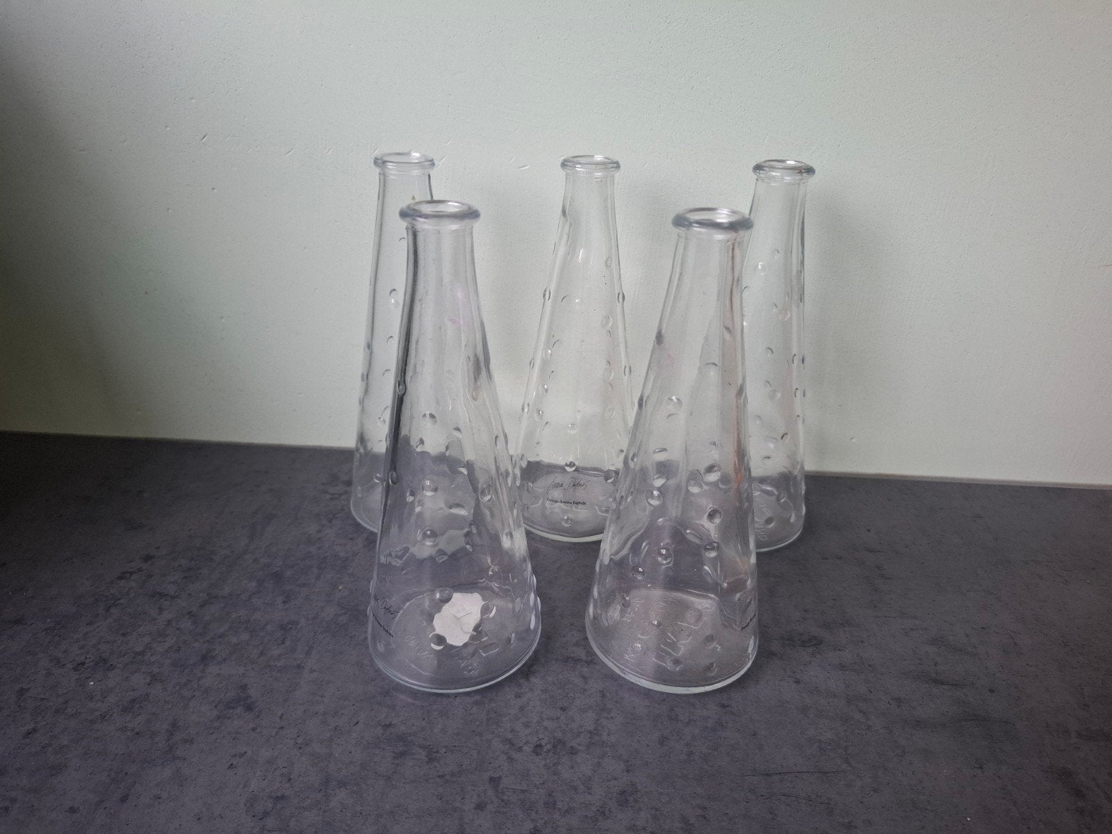 5 Ikea Emma Dafnäs vaasjes '90, Huis en Inrichting, Ophalen of Verzenden, Gebruikt, Transparant, Glas