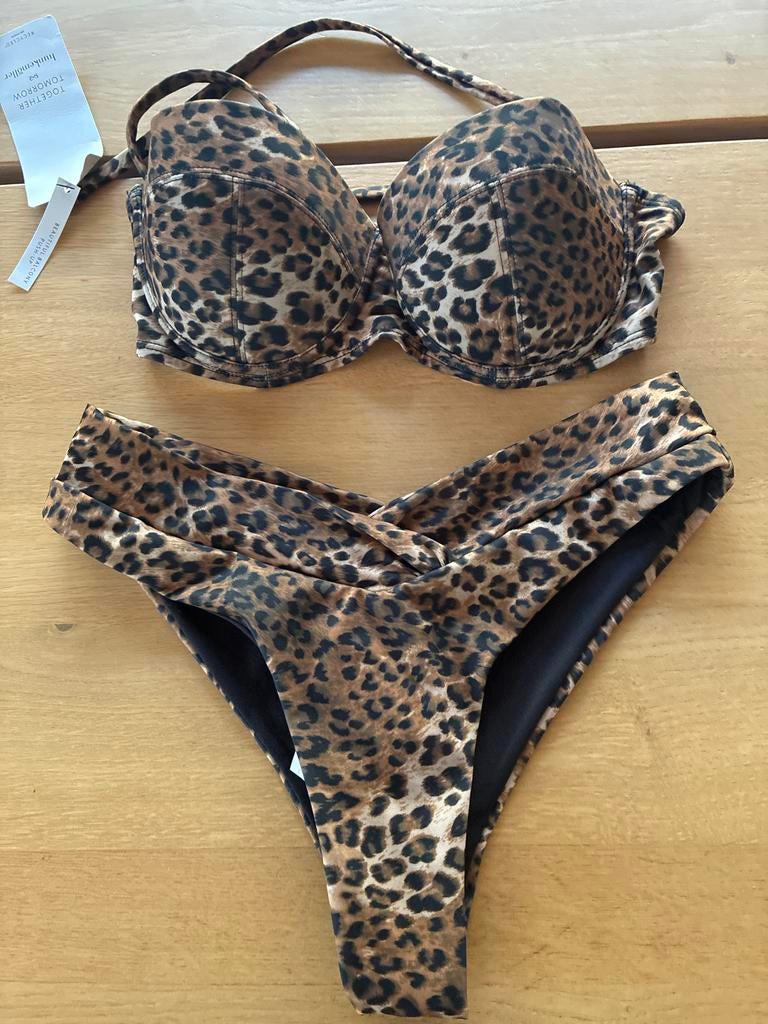 Hunkemöller Leopard Strapless nieuwe Bikini Brazilian 79B/XS, Ophalen of Verzenden, Nieuw, Bruin, Bikini