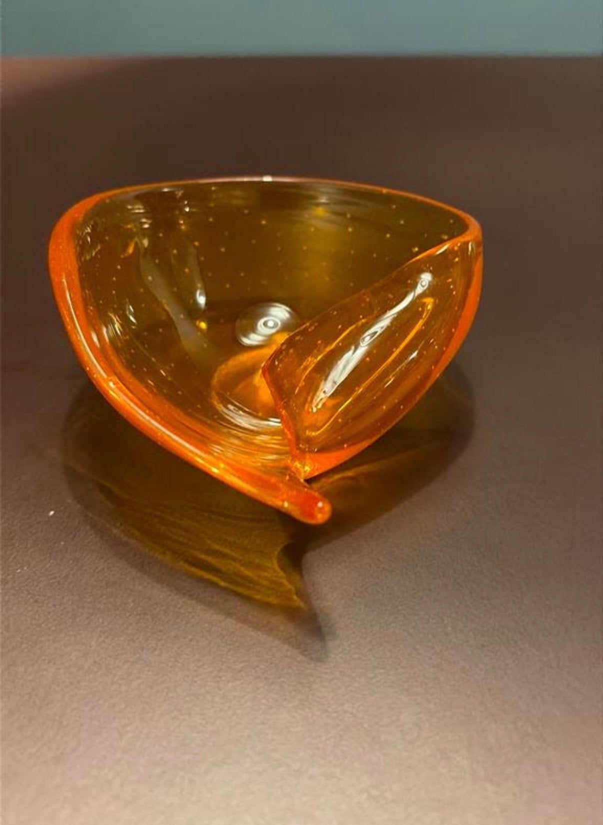 Vintage Murano glazen oranje schaaltje.669, Ophalen of Verzenden