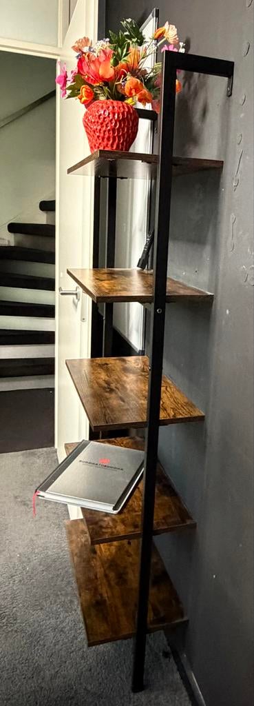 Prachtige staal houten wandkast - zwevende planken, Ophalen, Met plank(en), 50 tot 100 cm, Zo goed als nieuw
