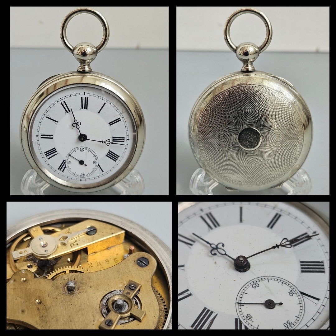 Antiek heren zakhorloge met sleutelopwinding., Ophalen of Verzenden