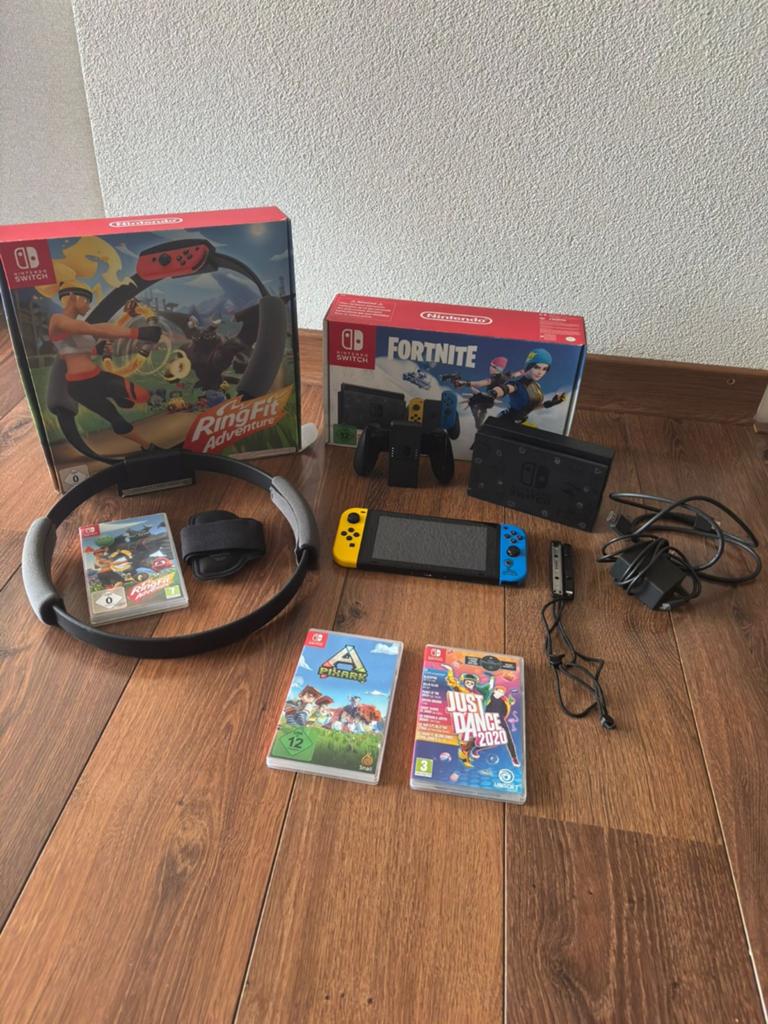 Complete Nintendo Switch incl. Ring Fit Adventure, Spelcomputers en Games, Spelcomputers | Nintendo Switch, Ophalen of Verzenden