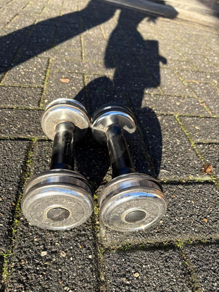 2 x 3 kg chrome dumbbells gewichten dumbbell set, Dumbbell, Gebruikt, Chrome dumbbells, Gewichten