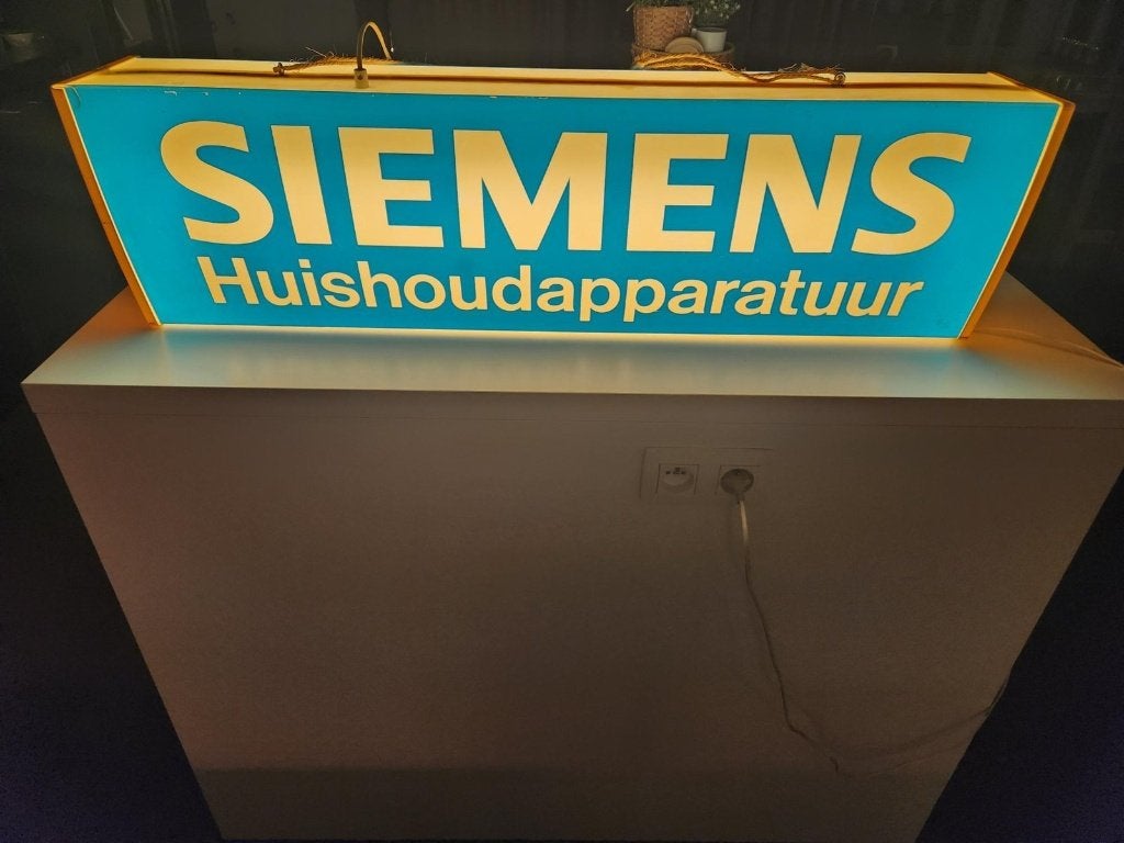 Siemens lichtbak, vintage lichtreclame, werkend, Ophalen of Verzenden, Gebruikt, Lichtbak of (neon) lamp